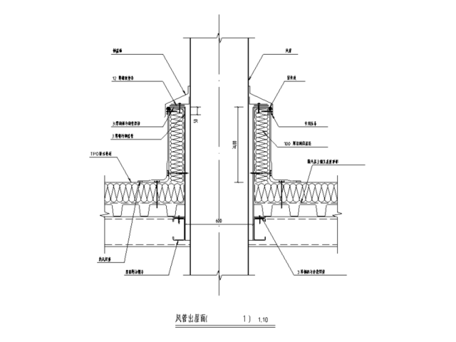 风管出屋面详图